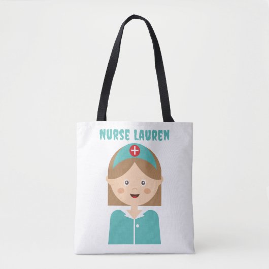 Custom Girly Nurse Halloween Trick Leckerei Tasche (Vorderseite)