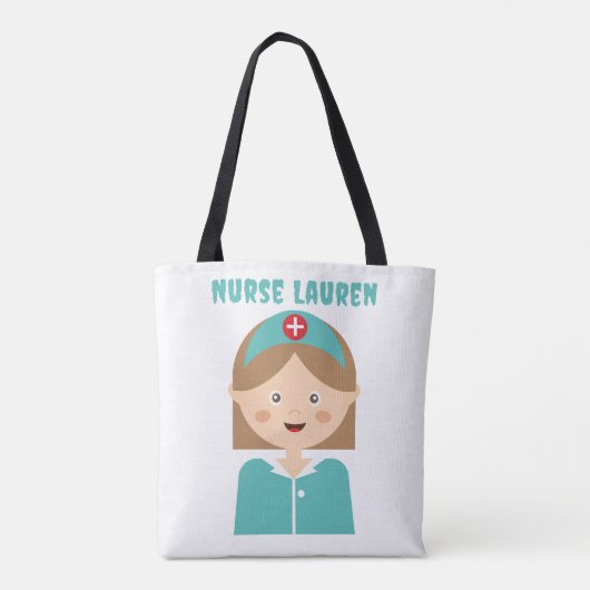 Custom Girly Nurse Halloween Trick Leckerei Tasche (Rückseite)