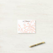 Custom Girly Pink Blume, Reben, Blätter Abstrakt Post-it Klebezettel (Auf Schreibtisch)