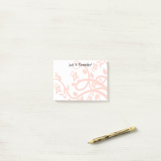 Custom Girly Pink Blume, Reben, Blätter Abstrakt Post-it Klebezettel (Auf Schreibtisch)