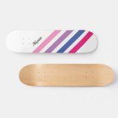 Custom Girly Pink Striping Skateboard (Horizontal)