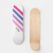 Custom Girly Pink Striping Skateboard (Vorderseite)