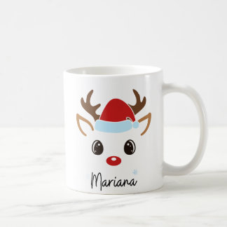 Custom Girly Reindeer Face Coffee Mug  Kaffeetasse