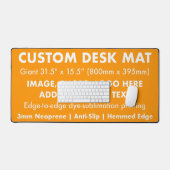 Custom Girobüroschreibmatte - Mandarine Orange Schreibtischunterlage (Tastatur & Maus)
