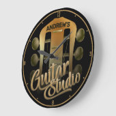 Custom Gitarrist NAME Rock Music Gitarre Studio Große Wanduhr (Winkel)