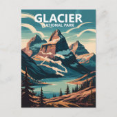Custom Glacier National Park Retro WPA Reisen Postkarte (Vorderseite)
