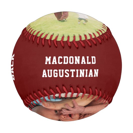 Custom GLAD DU BIST MEIN GRANDAD 2 Foto BURGUNDY Baseball (Vorderseite)