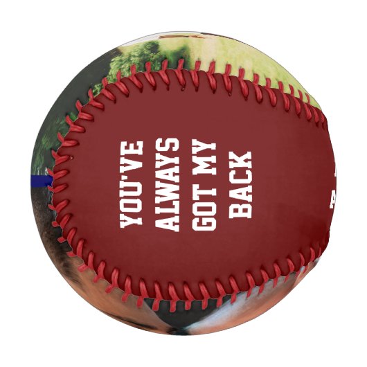 Custom GLAD DU BIST MEIN GRANDAD 2 Foto BURGUNDY Baseball (Vorderseite Links)