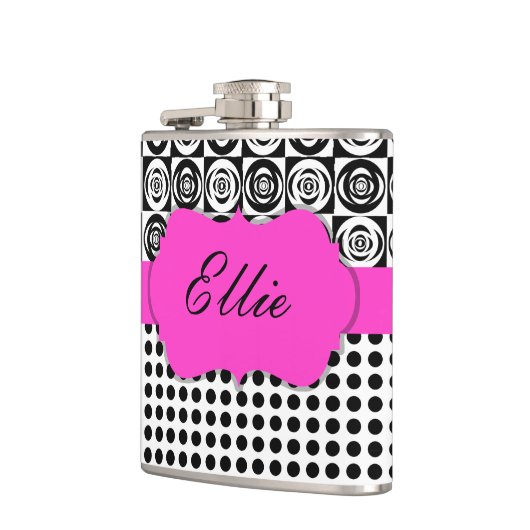 Custom Glam Black und White Flachmann (Links)