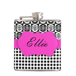 Custom Glam Black und White Flachmann