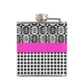 Custom Glam Black und White Flachmann (Rückseite)