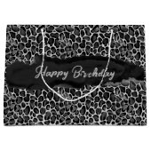 Custom Glam Leopard Print Birthday Große Geschenktüte (Vorderseite)