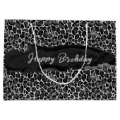 Custom Glam Leopard Print Birthday Große Geschenktüte (Rückseite)