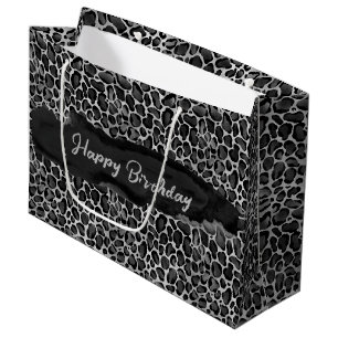 Custom Glam Leopard Print Birthday Große Geschenktüte