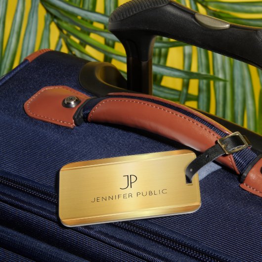 Custom Glamorous Gold Look Elegant Template Luxury Gepäckanhänger (Vorderseite Insitu 3)