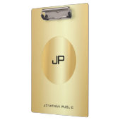 Custom Glamour Gold Look Elegante Monogram Modern Klemmbrett (Links)