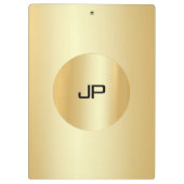 Custom Glamour Gold Look Elegante Monogram Modern Klemmbrett (Rückseite)