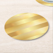 Custom Glamour Gold Look Leere Moderne Elegant Runder Pappuntersetzer (Angewinkelt)