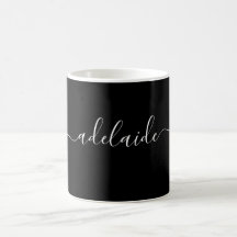 Custom Glamour Schwarz-weiß Monogram Name Elegant