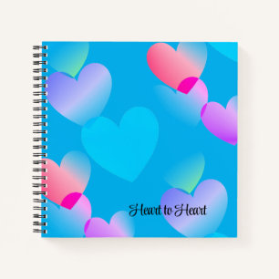 Custom Gliding Blue "Heart to Heart" Journal Notizblock
