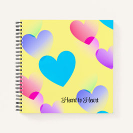 Custom Gliding Yellow "Heart to Heart" Journal Notizblock