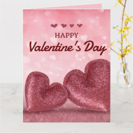 Custom Glittering Lila Heart Shiny Valentine Karte