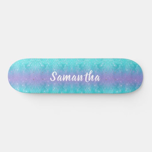 Custom Glitzer Mermaid Skateboard (Horizontal)