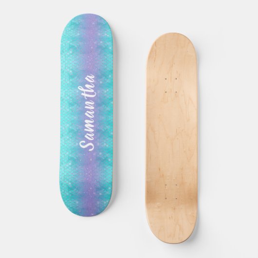 Custom Glitzer Mermaid Skateboard (Vorderseite)
