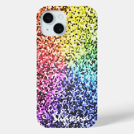 Custom Glitzer Rainbow iPhone Case Sparkle (Rückseite)
