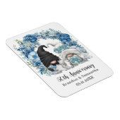 Custom Gnome Blue Blumen 50. Hochzeitstag Magnet (Rechte Seite)