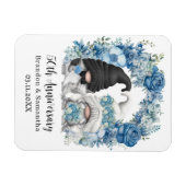 Custom Gnome Blue Blumen 50. Hochzeitstag Magnet (Horizontal)