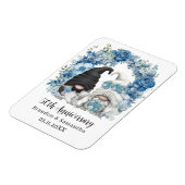 Custom Gnome Blue Blumen 50. Hochzeitstag Magnet (Linke Seite)