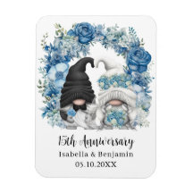Custom Gnome Blue Flowers 15. Hochzeitstag