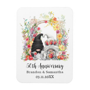 Custom Gnome Floral Arch 50. Hochzeitstag Magnet