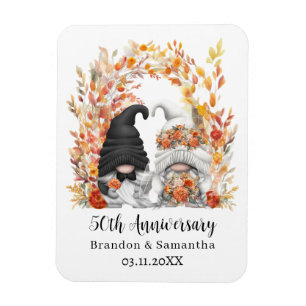 Custom Gnome Herbstleaf 50. Hochzeitstag Magnet