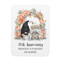 Custom Gnome Peach Floral 30. Hochzeitstag