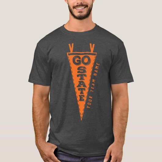 Custom Go Staat Orange Team Pennant T - Shirts (Vorderseite)