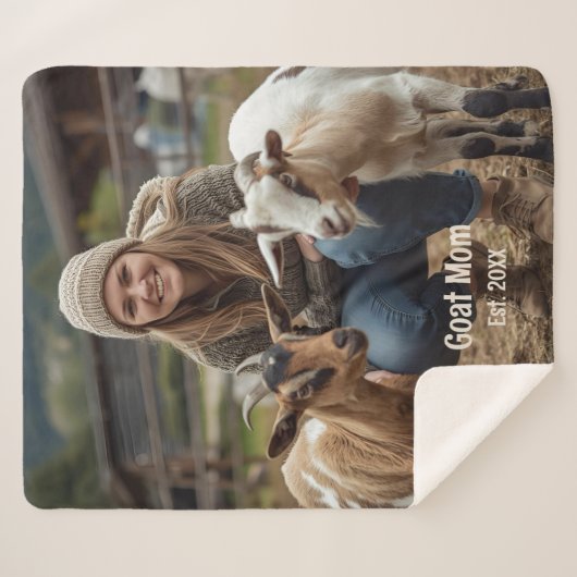 Custom Goat Lover Sherpa Blanket Ziege Mama Gesche Sherpadecke (Vorderseite (Horizontal))
