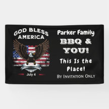 Custom God Bless America 4. Juli Banner