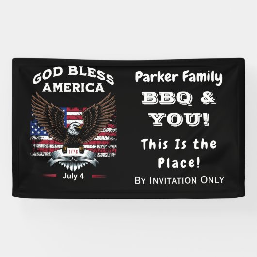 Custom God Bless America 4. Juli Banner (Horizontal)