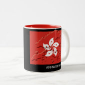 Custom God Bless HONGKONG Flag Zweifarbige Tasse (VorderseiteRechts)