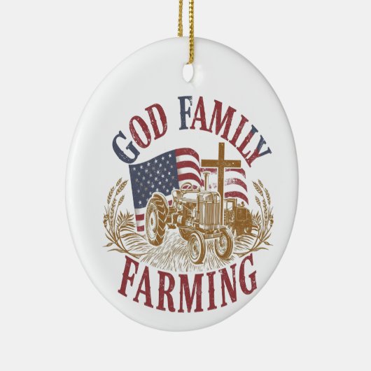 Custom “God Family Farming” Ornament (Rechts)
