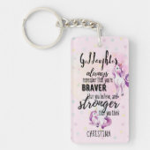 Custom GODAUGHTER Motivierend Zitat Rosa Einhorn Schlüsselanhänger (Vorderseite)