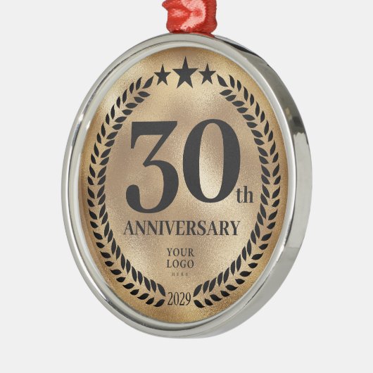 Custom Gold 30 Jahre Weihnachten Ornament Aus Metall (Links)