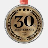 Custom Gold 30 Jahre Weihnachten Ornament Aus Metall (Vorne)