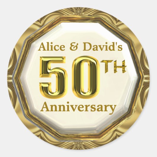 Custom Gold 50 Jahre alt Sparkling Stickers (Vorderseite)