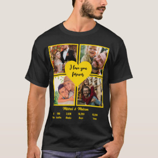 Custom Gold 50 Jahre Jubiläum 4 Foto Collage T-Shirt