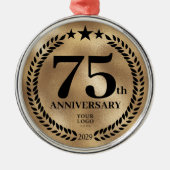 Custom Gold 75. Geschäftsjubiläum Weihnachten Ornament Aus Metall (Vorne)