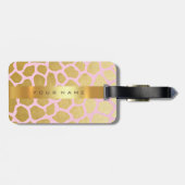 Custom Gold Africa Jaguar Safari Animal Skin Pink Gepäckanhänger (Rückseite horizontal)