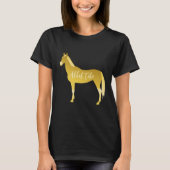 Custom Gold Akhal Teke Minimal Cutout Silhouette T-Shirt (Vorderseite)